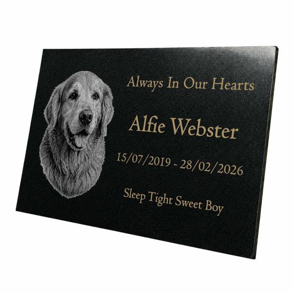 Memorials Direct Dog Memorial Granite Photo Plaque