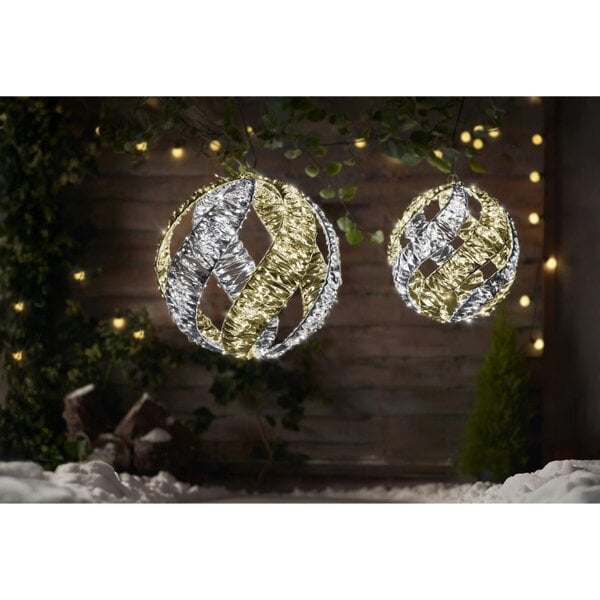 MySmartBuy Silver Gilt Helix Bauble 40cm LV