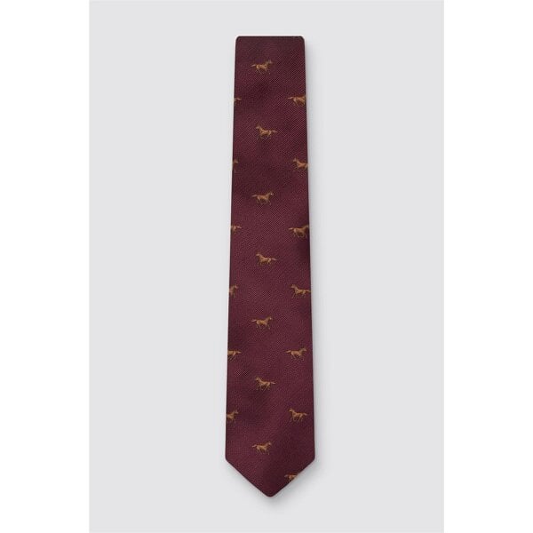 Antique Rogue Burgundy Horse Motif Tie