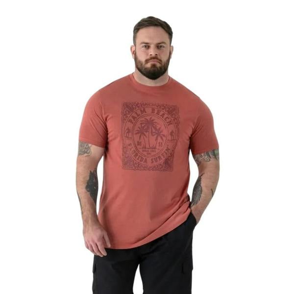 Duke Mens Titchmarsh D555 Florida Surfin Kingsize T-Shirt - Brick Red - 