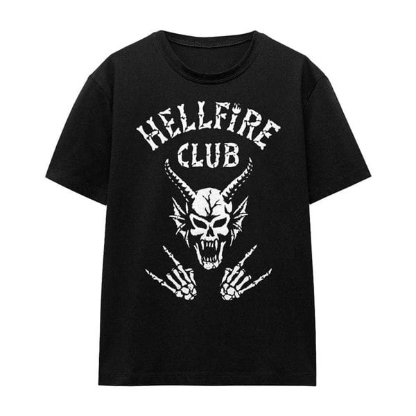 Stranger Things Womens Hellfire Club Bones T-Shirt - Black