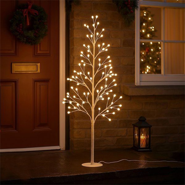 Xmas Haus 120cm 120 Warm White/w Micro Led Tree White 5M Lead