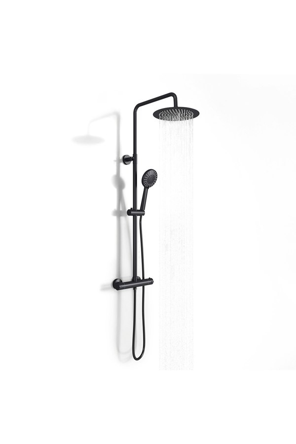 Living and Home Stainless Steel Wall Mount Triple Function Shower Faucet Set Bathroom