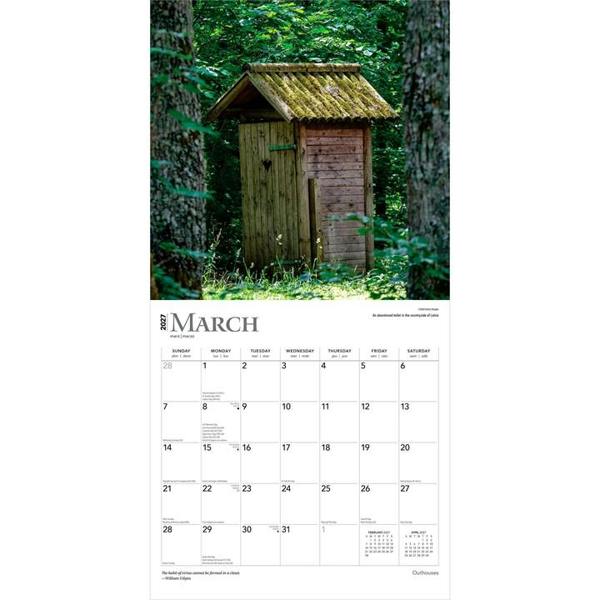 Outhouses Calendar 2027, Wall Calendars, Month To View, Humour, Gift