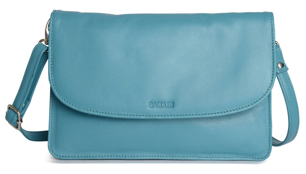 SADDLER Olivia 3-Section Leather Crossbody Bag & Clutch – Compact & Stylish - Gift Boxed - Teal