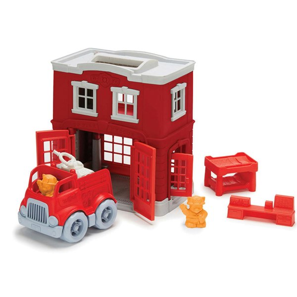 Green Toys Fire Station Playset - Made From 100% Recycled Plastic