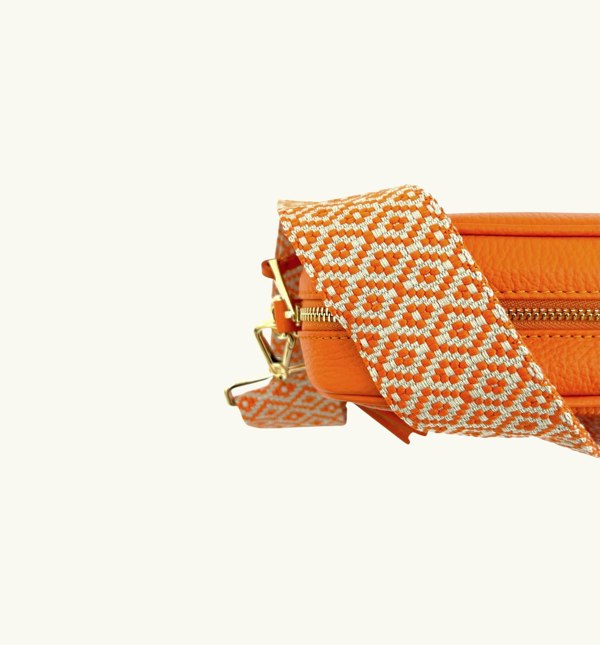 Apatchy Orange Cross-Stitch Strap