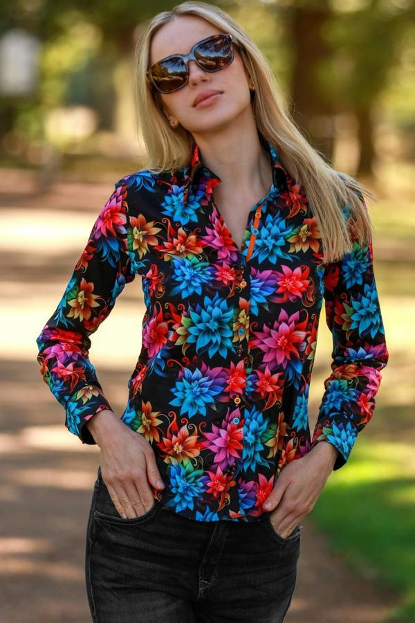 DIGITAL FLORALS WOMENS PRINT SHIRT - Premium Men's Patterned Shirt by Claudio Lugli | Bold Design, Tailored Fit, Best Printed Shirts