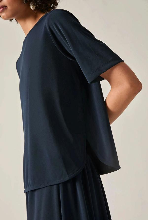 James Lakeland Navy Jersey Relaxed Top