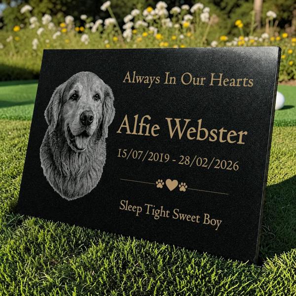 Memorials Direct Dog Memorial Granite Photo Plaque