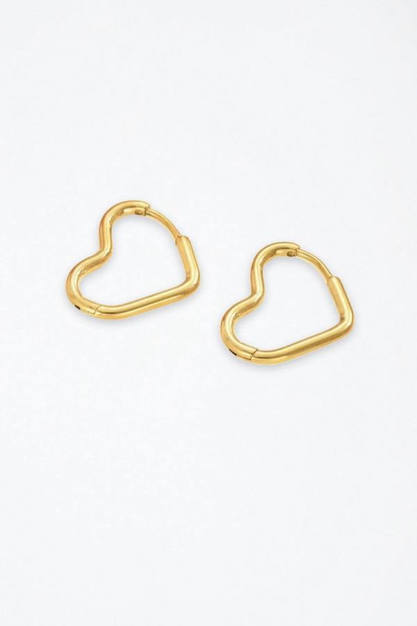 Serla Gold Heart Hoop Earrings