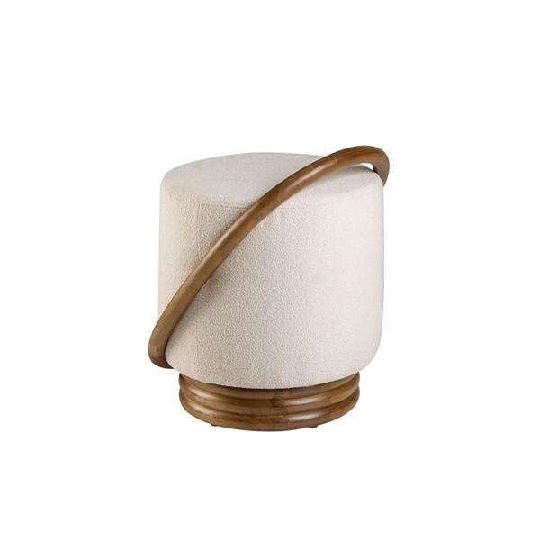 Angel Cerdá White fabric pouffe 5110
