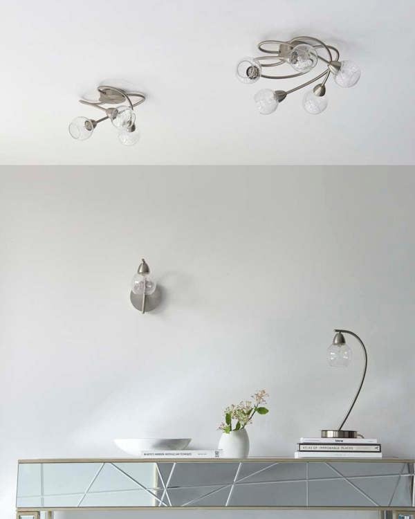 Pagazzi Lighting Callen Satin Nickel 3 Light Flush Ceiling Light