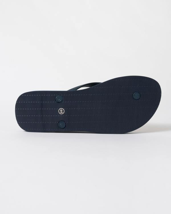 Aquascutum Iconic Mens Flip-Flops with Club Check Print in Navy 11