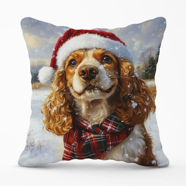 Warren Reed Snowy Christmas Cocker Spaniel Cushion