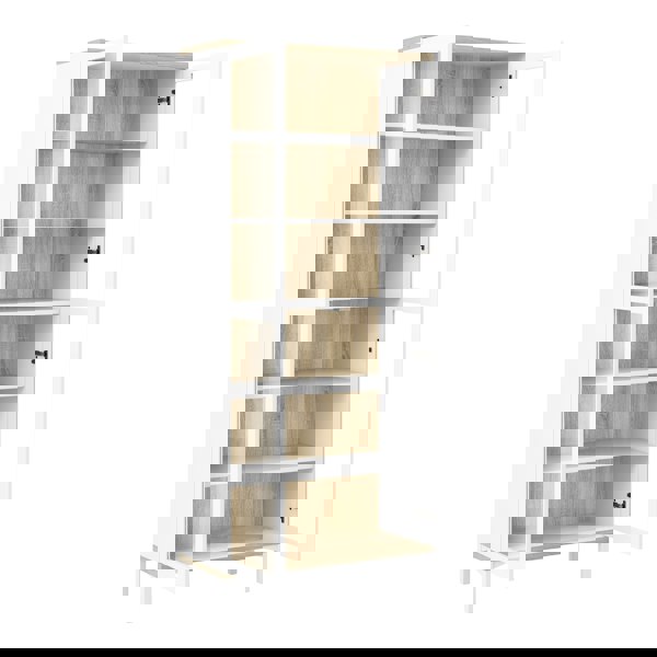 Furniture To Go Display Cabinet Glazed 2 Doors in White and Oak