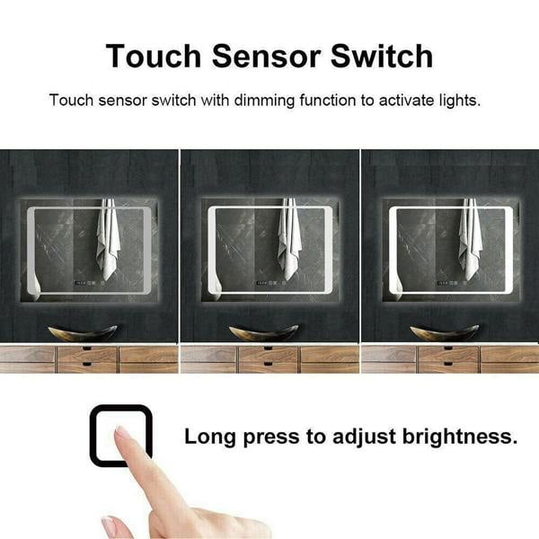 ENER-J 800x600mm Bathroom LED Mirror with Bluetooth Speaker, CCT Colour Changing, Dimmable Touch Control, Wall Mount