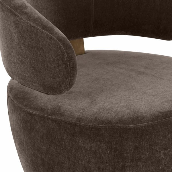 Furniture Edit Austin Chocolate Brown Recycled Fabric Swivel Chair