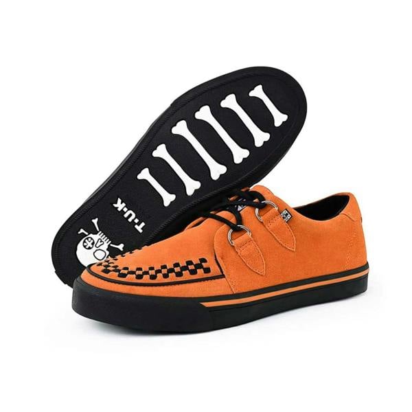 TUK Footwear TUK Pointed Creeper Sneaker Orange Cow Suede Platform Shoes - A9182