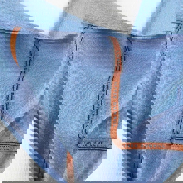 Dunhill finely woven raw silk selvedge patterned tubular scarf