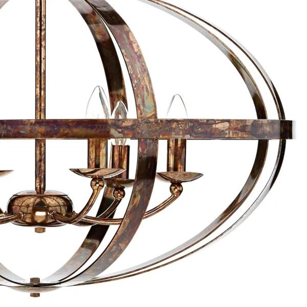 Pagazzi Lighting Inga 6 Light Petrol Copper Pendant Ceiling Light