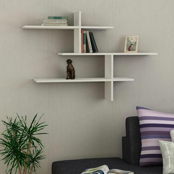 Decortie Leo 3 Tier Floating Wall Shelf (H) 80.5cm