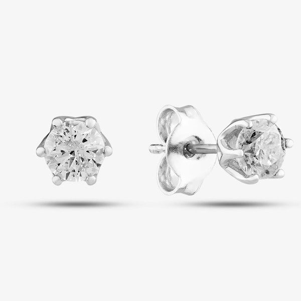 T. H. Baker Platinum 0.80ct Brilliant Cut Diamond Stud Earrings 5639E/PL/QD80
