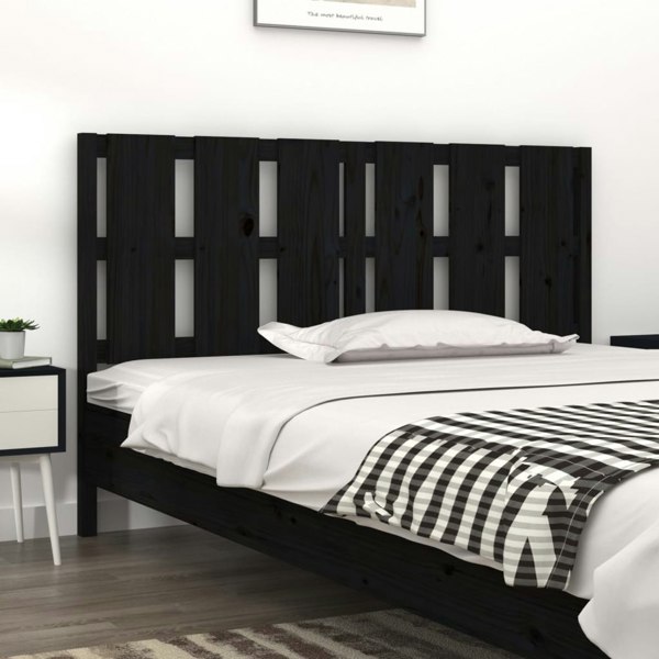 Berkfield Bed Headboard Black 155.5x4x100 cm Solid Wood Pine