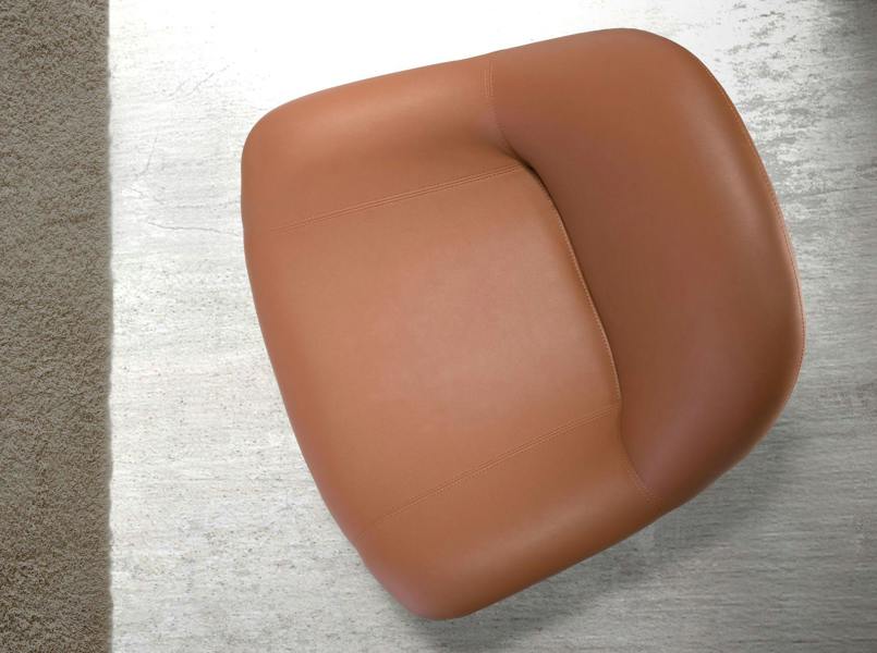 Angel Cerdá Brown Leatherette Swivel Armchair 5116