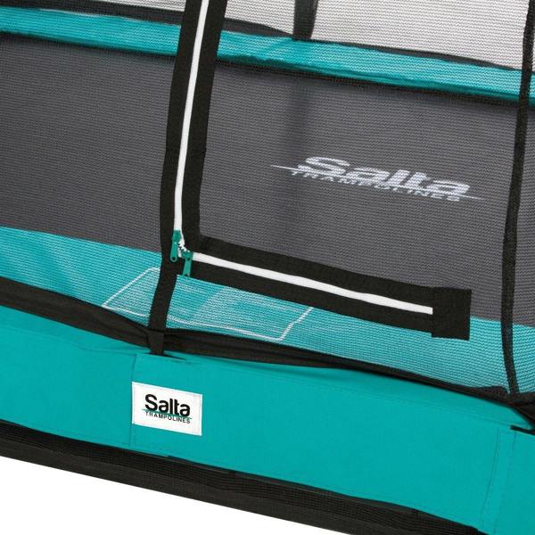 10ft x 7ft Salta Green Rectangular Comfort Edition Inground Trampoline with Enclosure - In Stock April