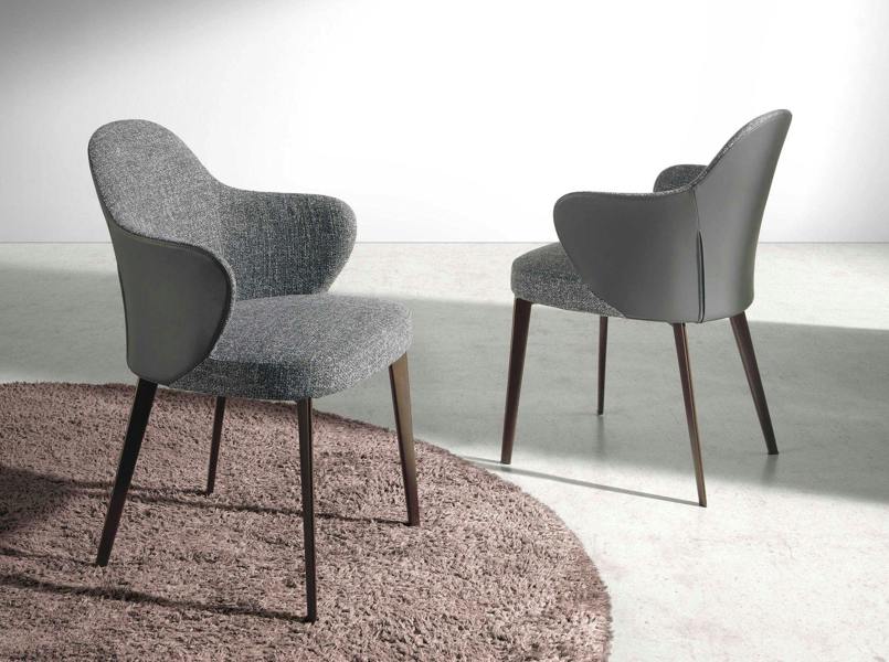 Angel Cerdá Dark Grey Fabric and Leatherette Chair 4102