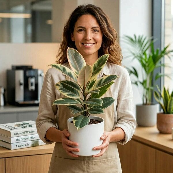 Ficus Tineke Rubber Plant – Elegant Variegated Green and Cream Indoor Houseplant