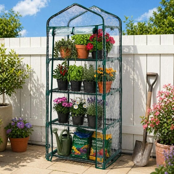 Neo Green 4 Tier Shelves Mini Greenhouse 150 x 70 x 50cm