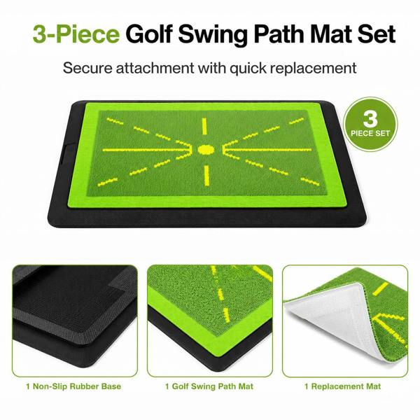 Centra Golf Mat Swing Path Feedback Anti Slip Rubber Base Indoor Practice Green