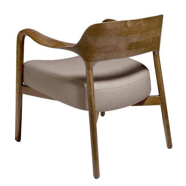 Angel Cerdá Walnut and Mink Leatherette Armchair 5082