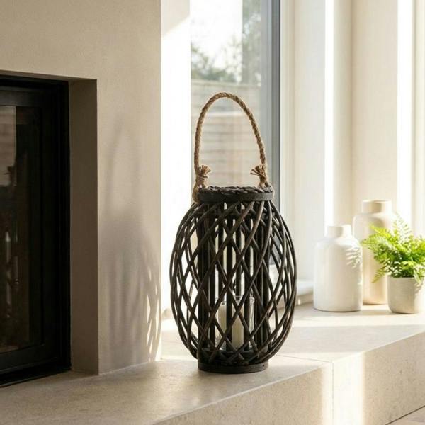 Garden Greatness Maison Woven Wicker Lantern