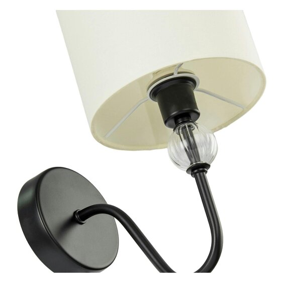 Happy Homewares Sleek Bedside Wall Light in Matte Black with Pull Switch and Shade