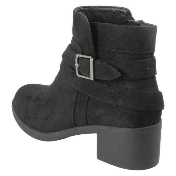 Spot On Ladies Spot On Wide Fit Microfibre Zip Ankle Boots F51255