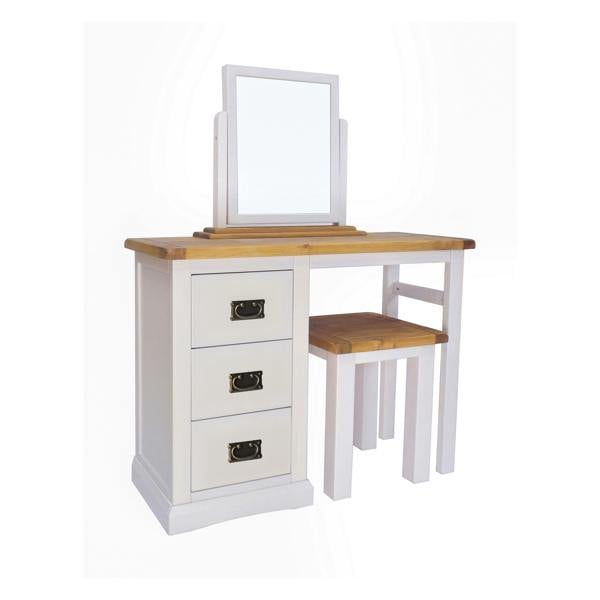 Loreo 3 Drawer Dressing Table Set Brass Drop Handle