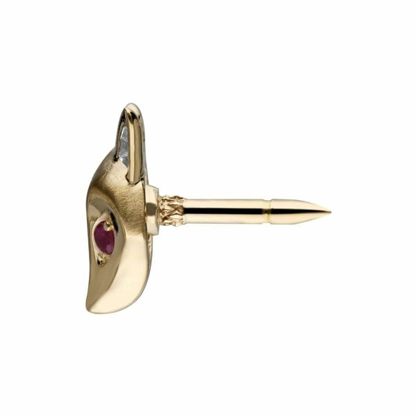 132T0007019 Gardenia Ruby Fox Pin In 9ct Yellow Gold 4