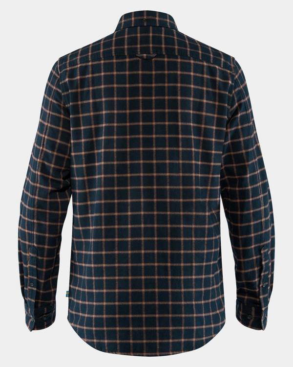 Fjallraven Övik Flannel Mens Long Sleeve Shirt - Dark Navy 555 | CHO | Designer Mens Shirts