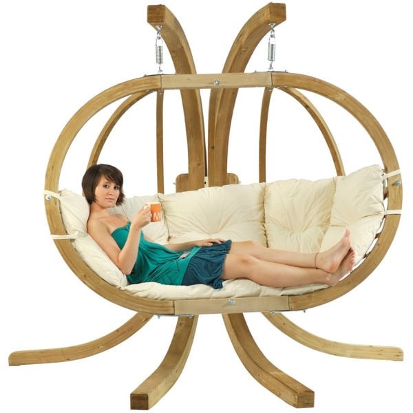 Amazonas Globo Royal Double Hanging Egg Chair - Natura White
