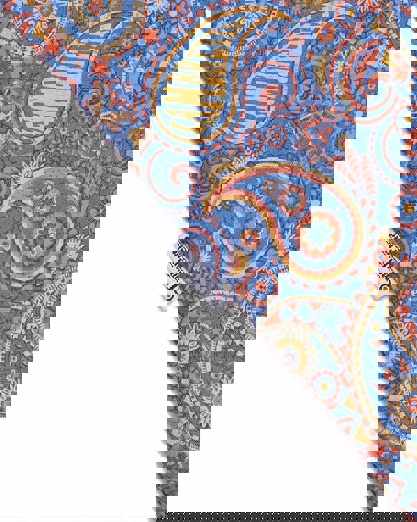 Lambretta Mens Classic Paisley Print Mod Retro Ska Casual Polo