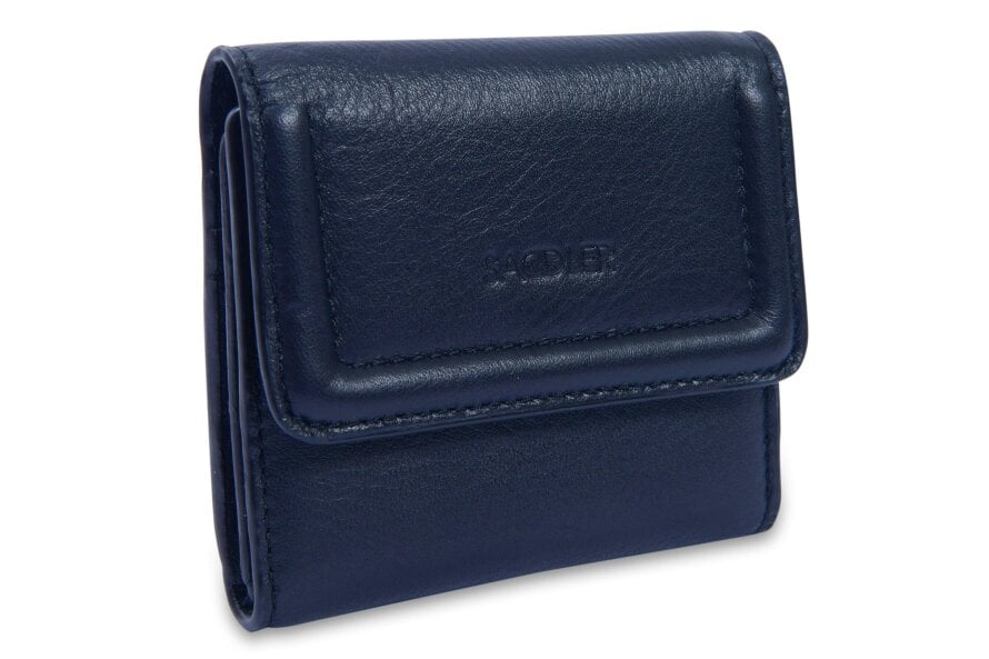 SADDLER "Edith" RFID Trifold Real Leather Card Case (Gift Boxed) - Navy