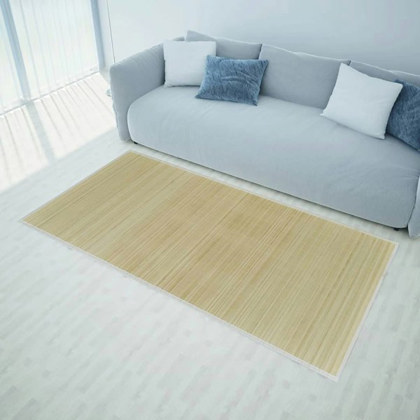 Berkfield Rectangular Natural Bamboo Rug 120 x 180 cm