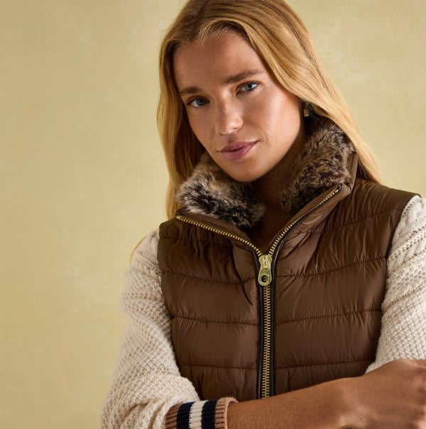 Joules BECKLEY Womens Gilet Chestnut