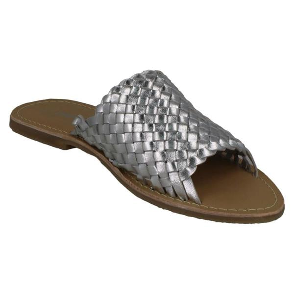 Leather Collection Ladies Leather Collection Flat Weave Vamp Mules F00192