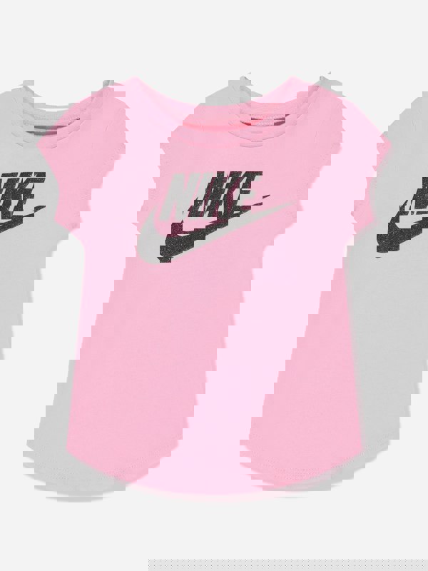 Nike Girls Futura Logo T-Shirt in Pink