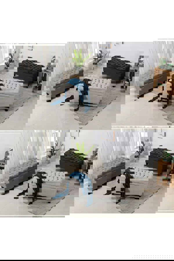 Living and Home Linen Padded Cushion Bed End Bench Storage Seat