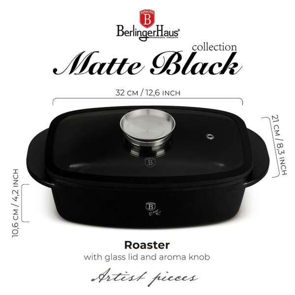 Berlinger Haus Roaster with glass lid and aroma knob Berlinger Haus BH8779